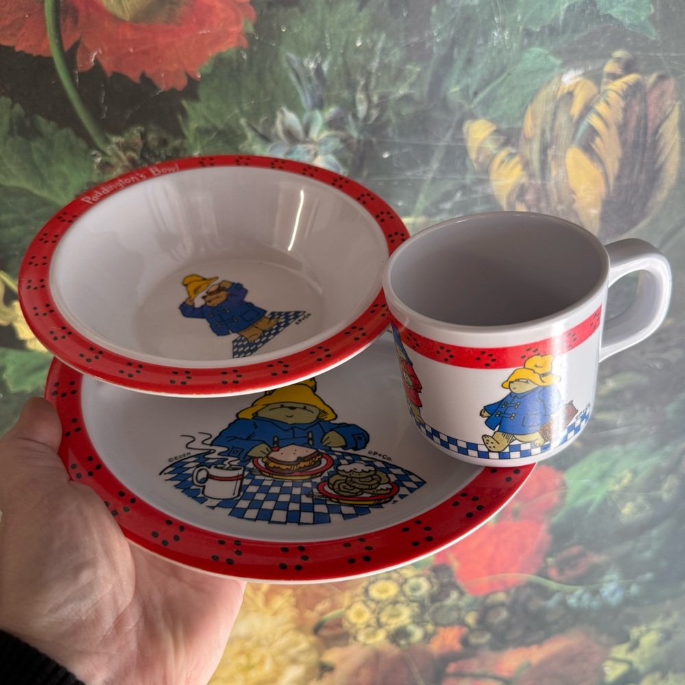 Vtg Paddington Bear Children's Dish Set